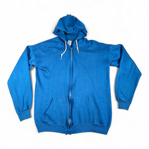 Vintage Gap Sweater Adult LARGE Blue Hoodie Zip Preppy Athletic USA Made 70s